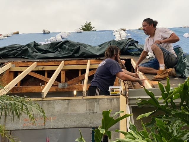 Lutz family endures 10-foot hole in living room for nearly 1 year thanks to USAA, bails gallons of water out home every time it rains